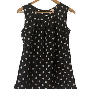 Black and White Polka Dot Sleeveless Top